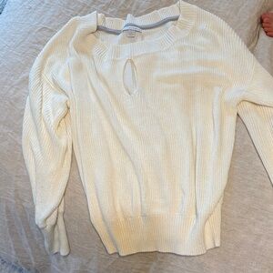 New York & Company Cream Crew Neck Sweater